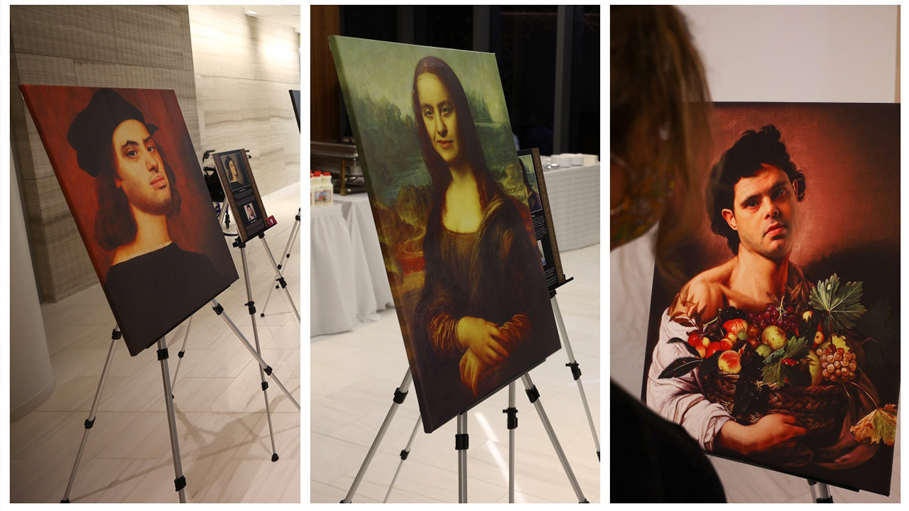 "Down sendromlu Mona Lisa" farkındalık yaratmak için New York'ta