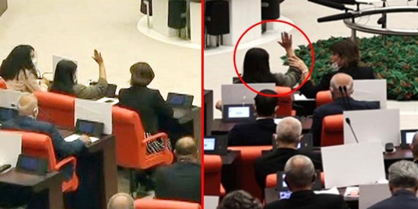 HDP'li Pervin Buldan, tezkereye yanlışlıkla "evet" dedi... Yanındaki vekil anında müdahale etti