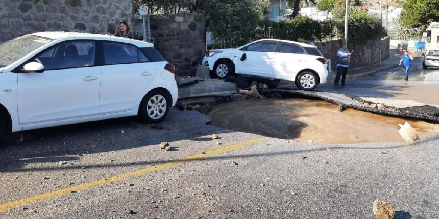 Ana su hattı bomba gibi patladı, o anlar kameraya yansıdı