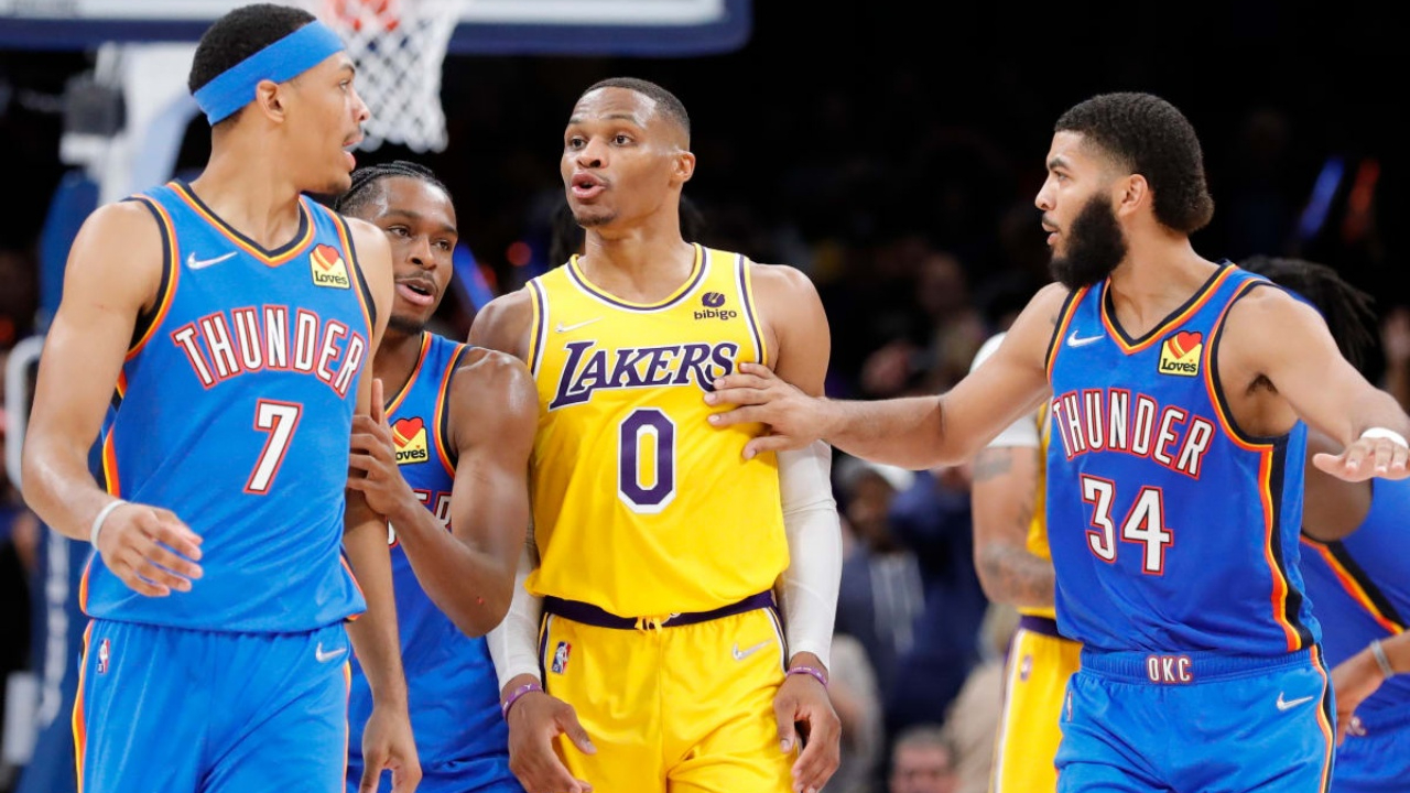 OKC Thunder'dan müthiş geri dönüş... Russell Westbrook'un triple-double'ı Lakers'ı kurtaramadı