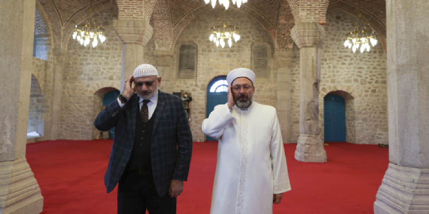 Ermenistan işgalinden kurtulan Şuşa'da Diyanet İşleri Başkanı Erbaş ve Hafiz Şahin'den çifte ezan
