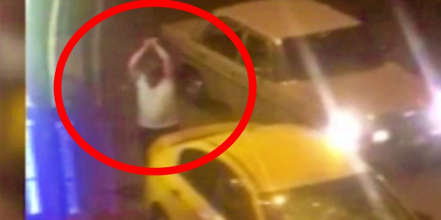 Park halindeki aracı parçaladı: Mahalleli olayı anbean görüntüledi!