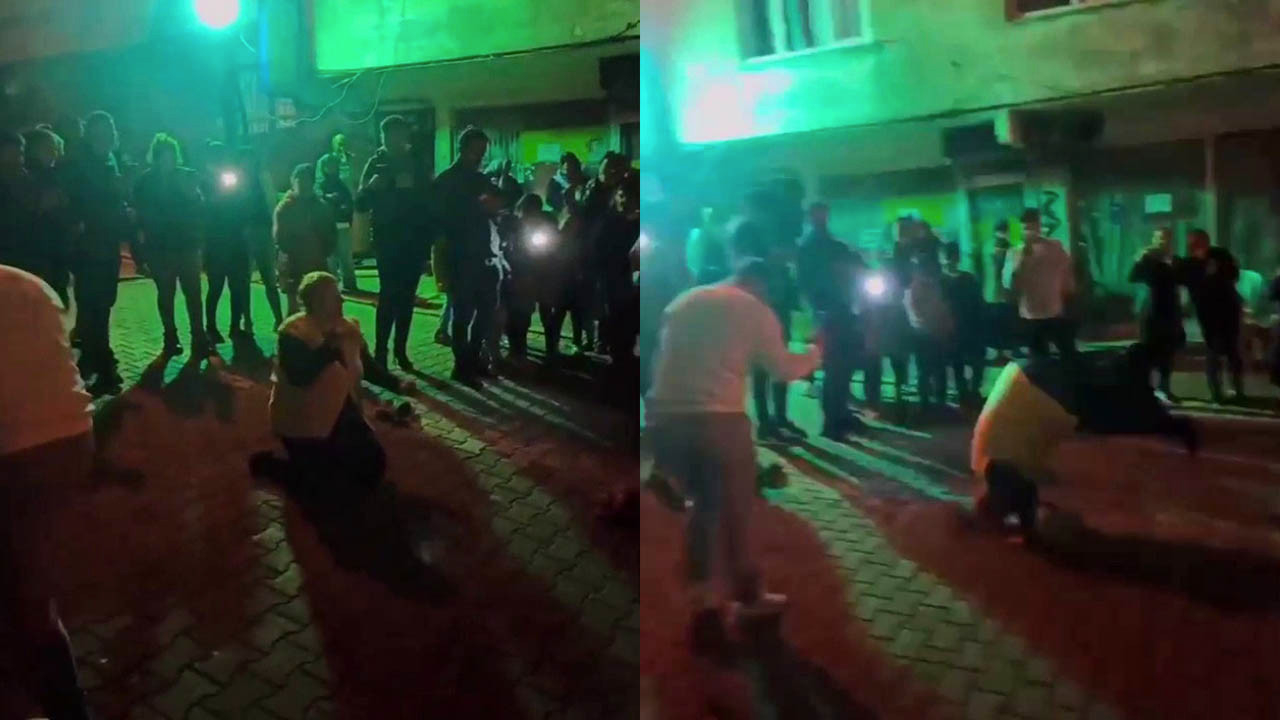 Müziğin ritmine kapılarak dans edip takla atan teyze izleyenlere tebessüm ettirdi
