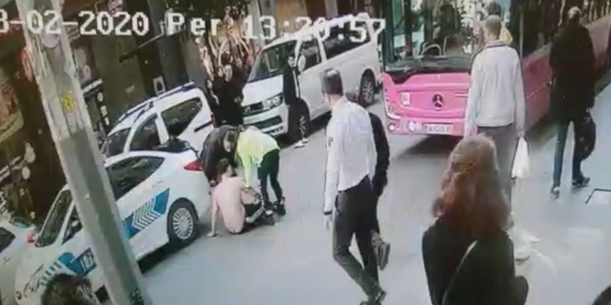 Trafik polisinden hayat kurtaran müdahale: O anlar kamerada