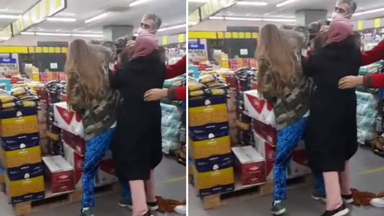Markette kadınlar saç saça baş başa birbirine girdi! Nedenine inanamayacaksınız!