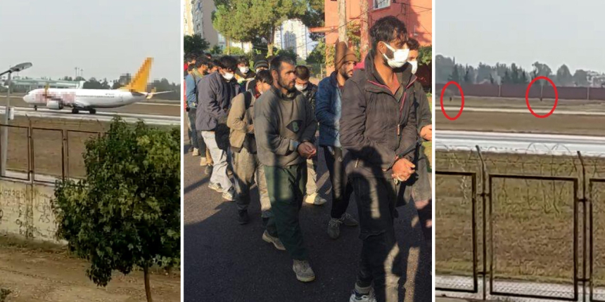 Adana'da inen uçağın önüne atlayan kaçak göçmenlerden haber var! Hepsi paketlenip sınır dışı edildi!