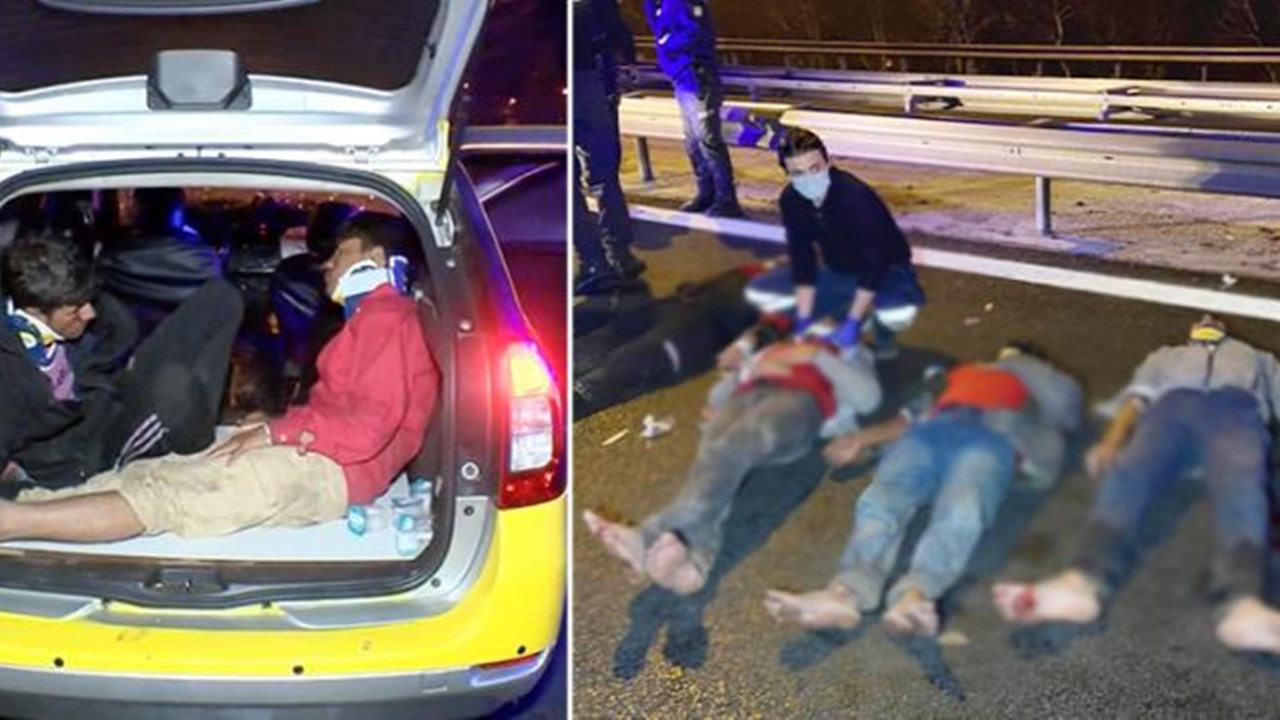 TEM'de can pazarı! Ticari taksi tankere çarptı: 2'si ağır 10 yaralı
