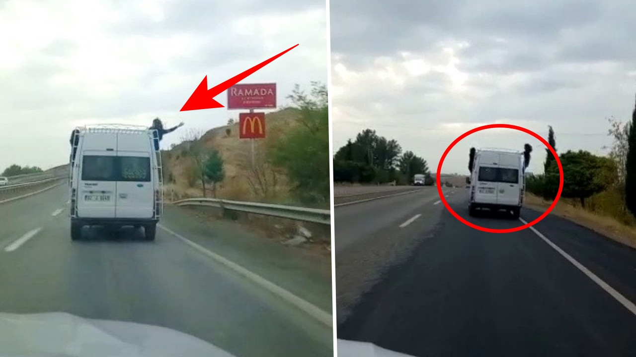 Trafikte yürekleri ağza getiren anlar! Kız öğrenciler okul servisinde bakın ne yaptı!