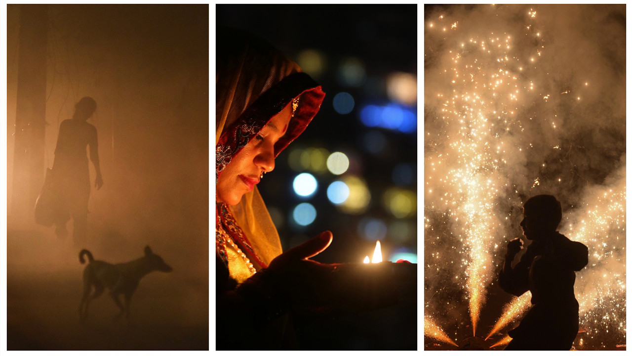 Hindular tarafından kutlanan Diwali Işık Festivali Yeni Delhi'nin hava kalitesini düşürdü