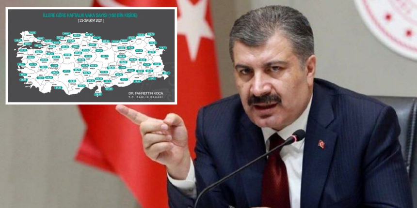 Haftalık vaka haritası açıklandı: En çok koronavirüs vakası görülen iller Karabük, Ordu ve Yalova oldu!
