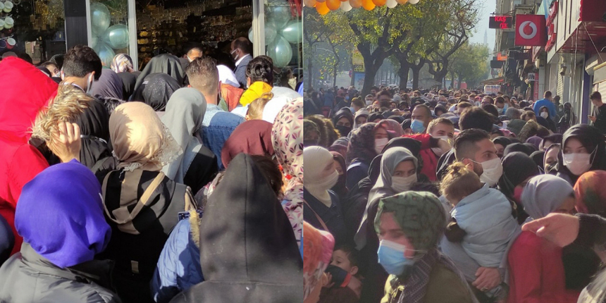 Bursa'da mağaza açılışında izdiham yaşandı, kalabalığı polis dağıttı