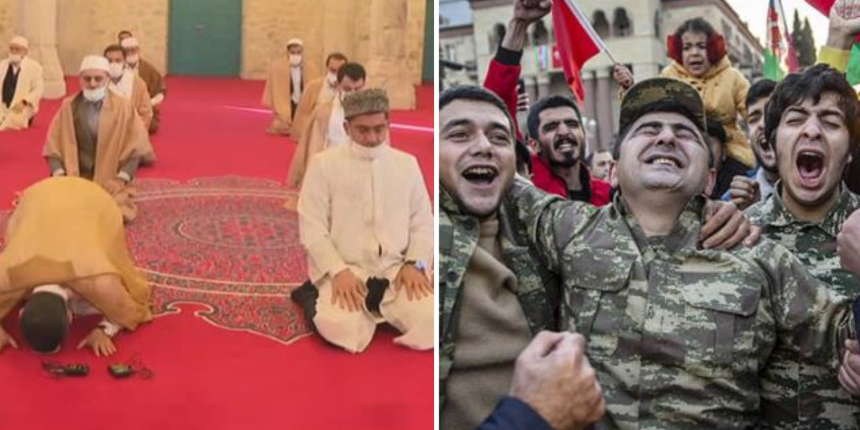 44 gün süren Karabağ zaferinin yıl dönümünde Şuşa'da şükür namazı kılındı! Duygulandıran anlar...