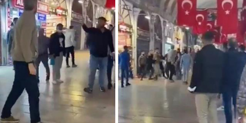 Kapalıçarşı'da 09.05'te saygı duruşunda bulunmadı! Esnaftan meydan dayağı yedi....