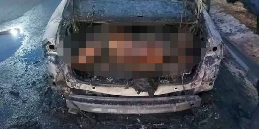 Yanan aracı söndüren itfaiyeciler bagajda iki adet ceset buldu!