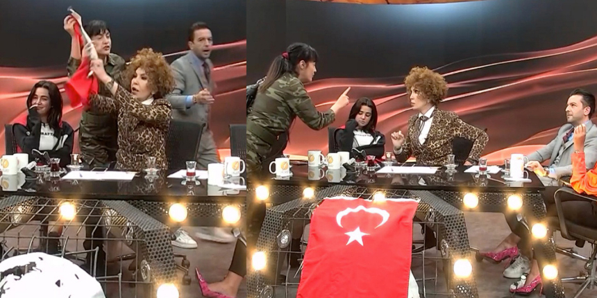 Flash TV'de Tuğba Ekinci ile Nihat Doğan arasında Türk-Kürt tartışması çıktı