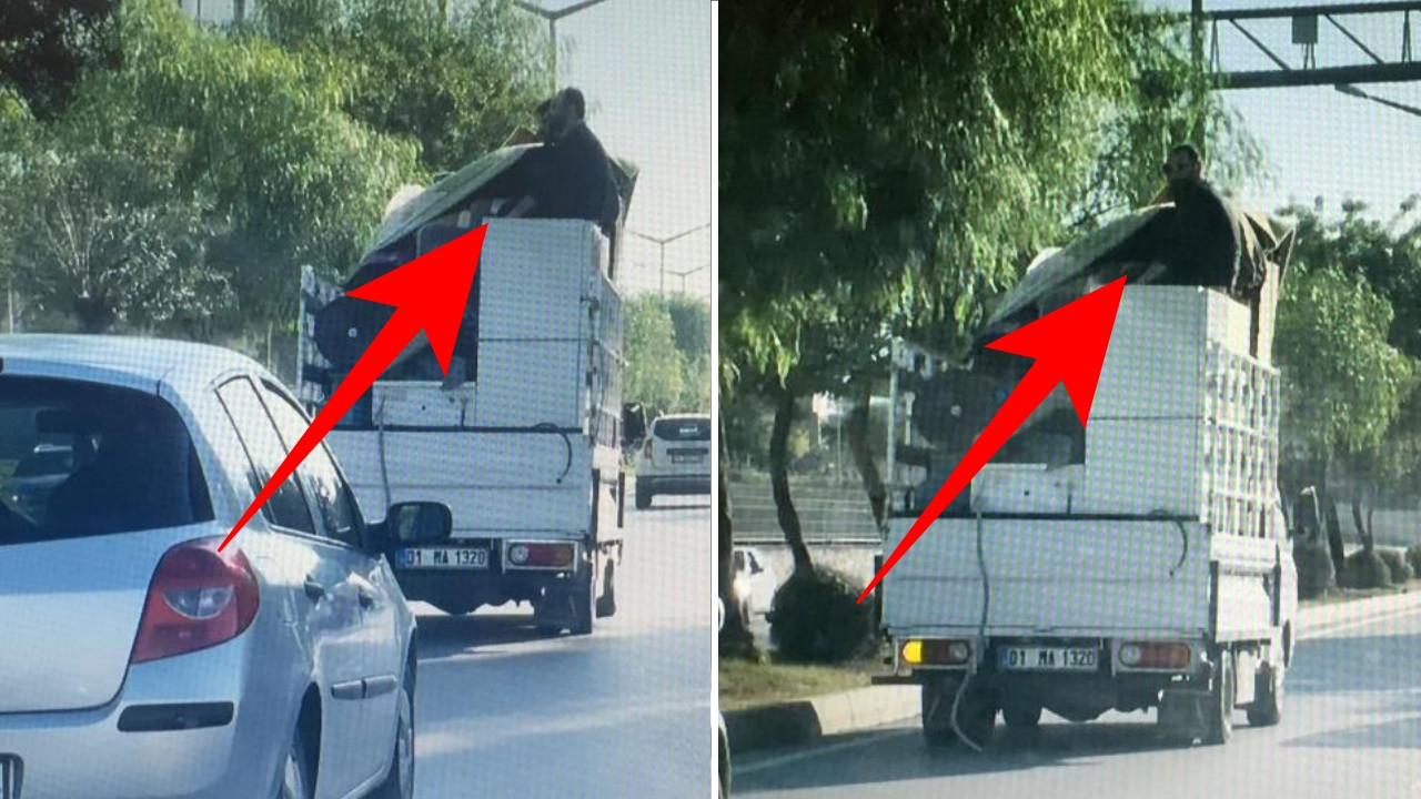 Böyle taşımacılık görülmedi! Kamyonetin arkasında yaşananlar şoke etti!