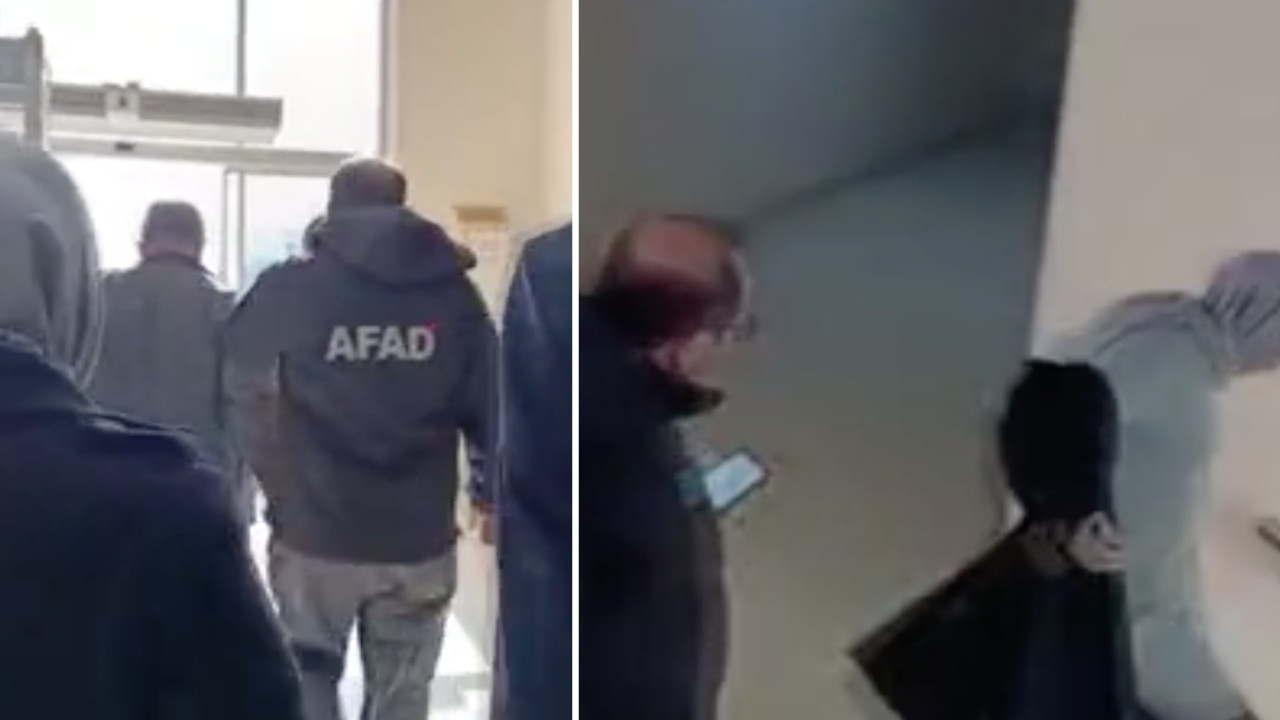 Erzurum'da panik anları kamerada! Kaymakamlık binasını hızlıca terk ettiler: Çok acayip sallandık!