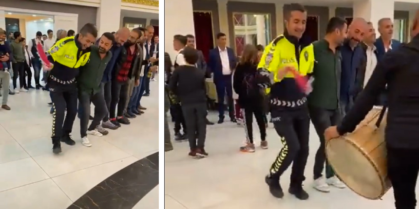 Trafik polisi halaybaşı oldu! O görüntüler sosyal medyayı salladı