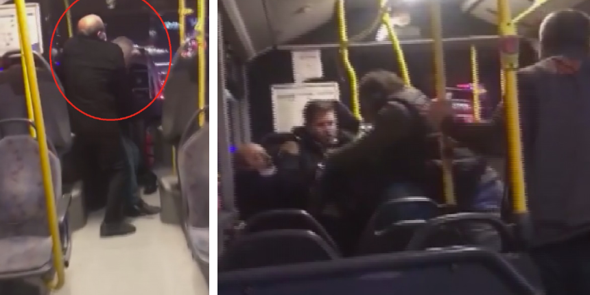 Trafikte tartıştığı otobüs şoförüne saldırdı! Yolcular o anları kayda aldı
