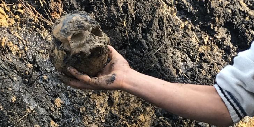 Kampüste tüyler ürperten görüntü! İnsan kemikleri bulundu