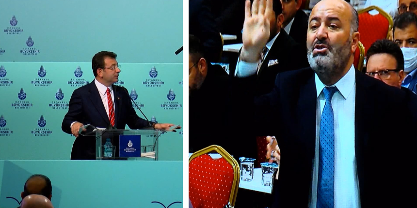İBB Başkanı İmamoğlu, AK Partili Kaynar'ın mikrofonunu kapadı