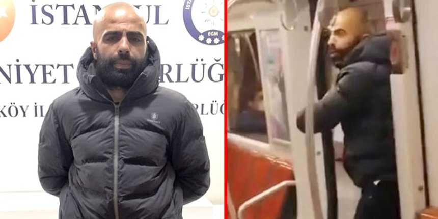 Metroda kadın yolcuyu bıçakla tehdit eden saldırgan tutuklandı