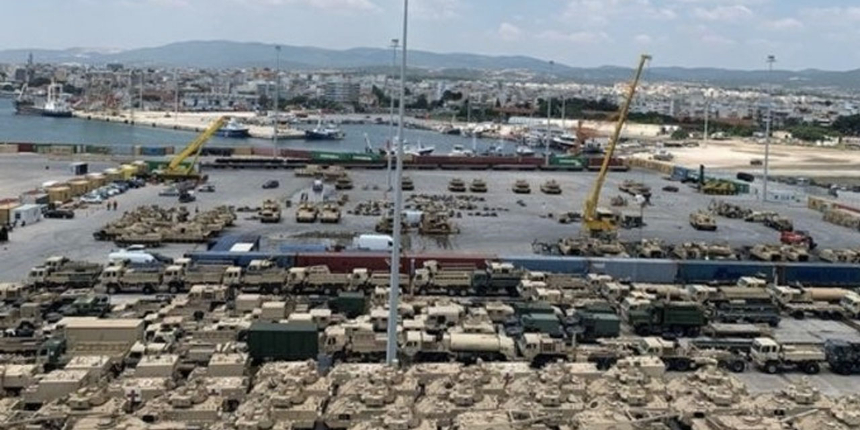 Yunanistan sınırı cephaneliğe döndü: ABD, Dedeağaç'a çok sayıda askeri araç ve helikopter yığdı