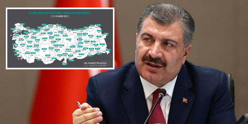 İllere göre haftalık vaka haritası açıklandı! Osmaniye zirvede!