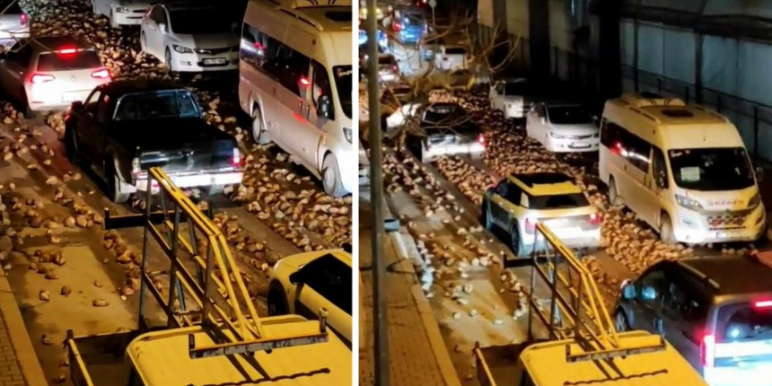Kamyondan dökülen şeker pancarları yola saçıldı!