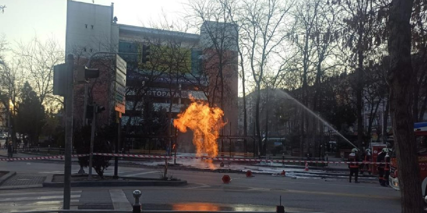Ankara’da doğal gaz borusu patladı!
