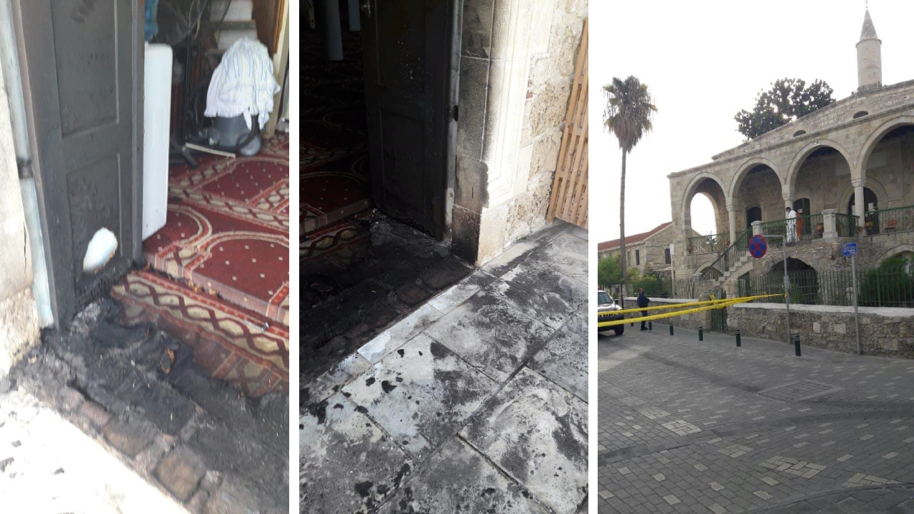Güney Kıbrıs'ta provokasyon! Camiyi yakmaya çalıştılar