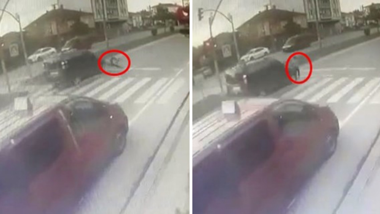 Hafif ticari araç küçük çocuğa çarptı! Yere savrulan çocuğun yaptığı şoke etti...