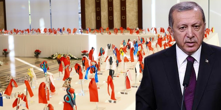 İşte Cumhurbaşkanı Erdoğan'ın dev makas koleksiyonu