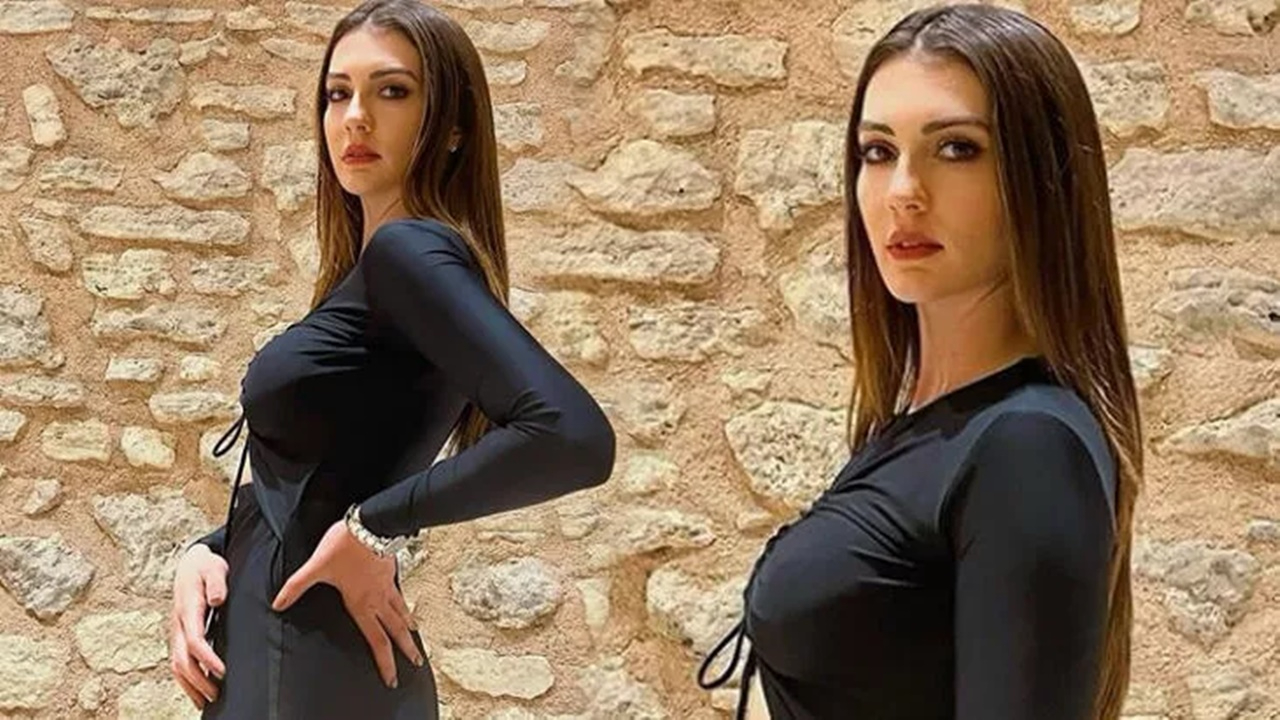 Burcu Özberk sere serpe uzandı! Nefes kesen göğüs dekoltesini silip silip yükledi!