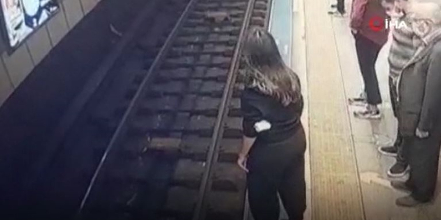 Şişli metrosunda intihar kamerada! Genç kız raylara böyle atladı...