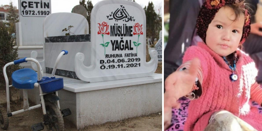 Yörük kızı Müslüme'nin beşik şeklindeki mezar taşı yürekleri dağladı! Bisikleti de yanı başında...