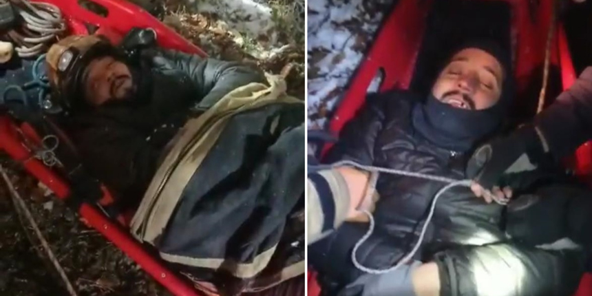 Kar yağışını seyretmek için tepeye çıktı, tuvaletini yaparken uçurumdan yuvarlandı!