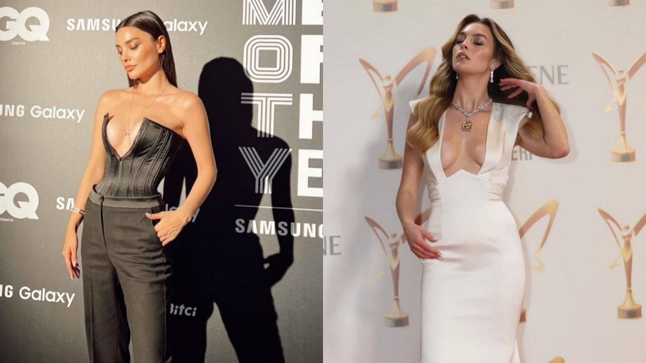 Hazal Filiz Küçükköse'nin göğüs dekolteli kıyafeti 'GQ Türkiye Men of The Year 2021'2 damga vurdu