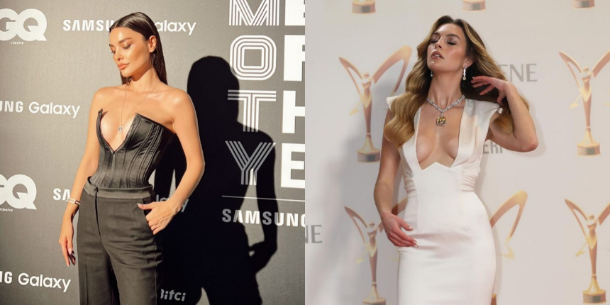 Hazal Filiz Küçükköse'nin göğüs dekolteli kıyafeti 'GQ Türkiye Men of The Year 2021'2 damga vurdu