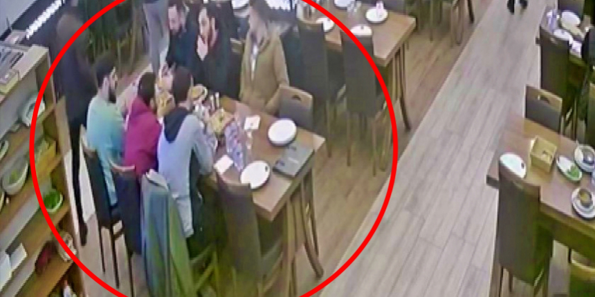 Yemek yiyen polislere çatallı saldırı girişimi!