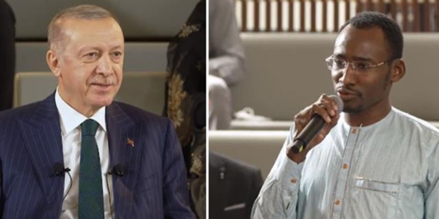 "Zulmü alkışlayamam" şiirini okuyan Afrikalı genç, Erdoğan'dan tam not aldı