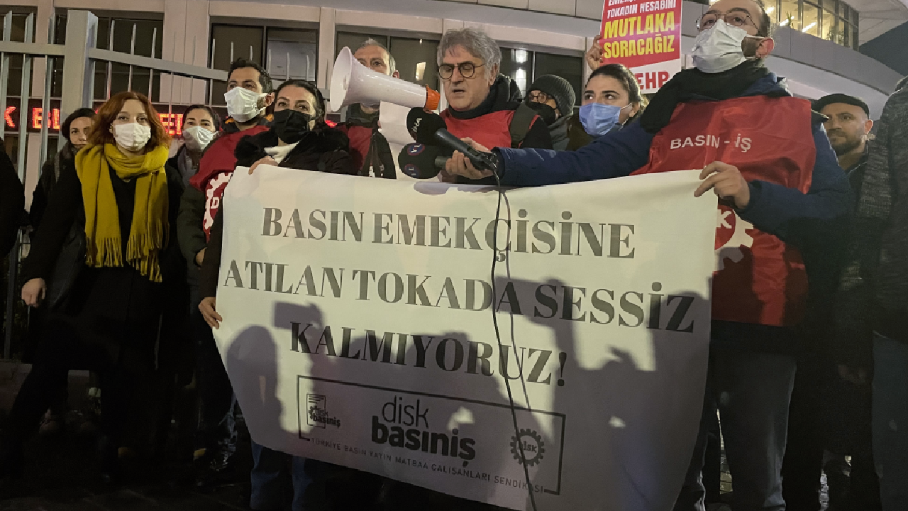 Habertürk binası önünde Muharrem Sarıkaya protestosu