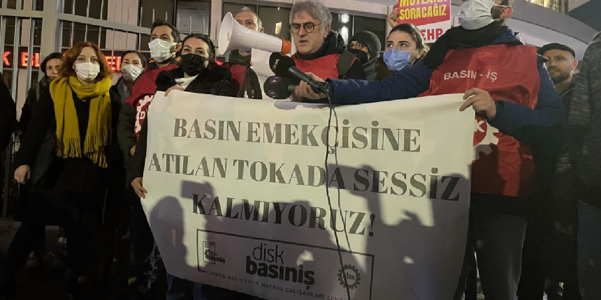 Habertürk binası önünde Muharrem Sarıkaya protestosu