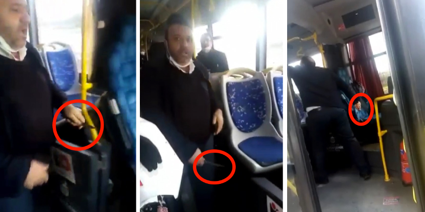 İETT otobüsünde korku dolu anlar! Şoför tartıştığı yolcuya bıçak çekip üzerine yürüdü