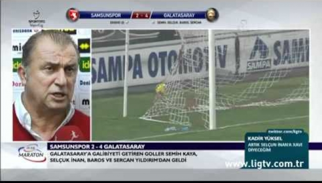 Spiker : "Devre arası oyuncuları uyardınız sanırım." Fatih Terim : Uyarı kelimesi hafif kalır...