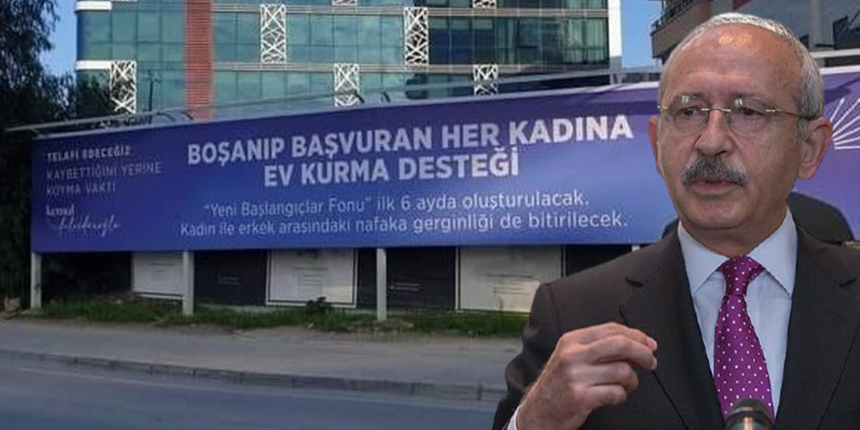 CHP'nin "Boşanıp başvuran kadına destek" afişi tepki topladı!