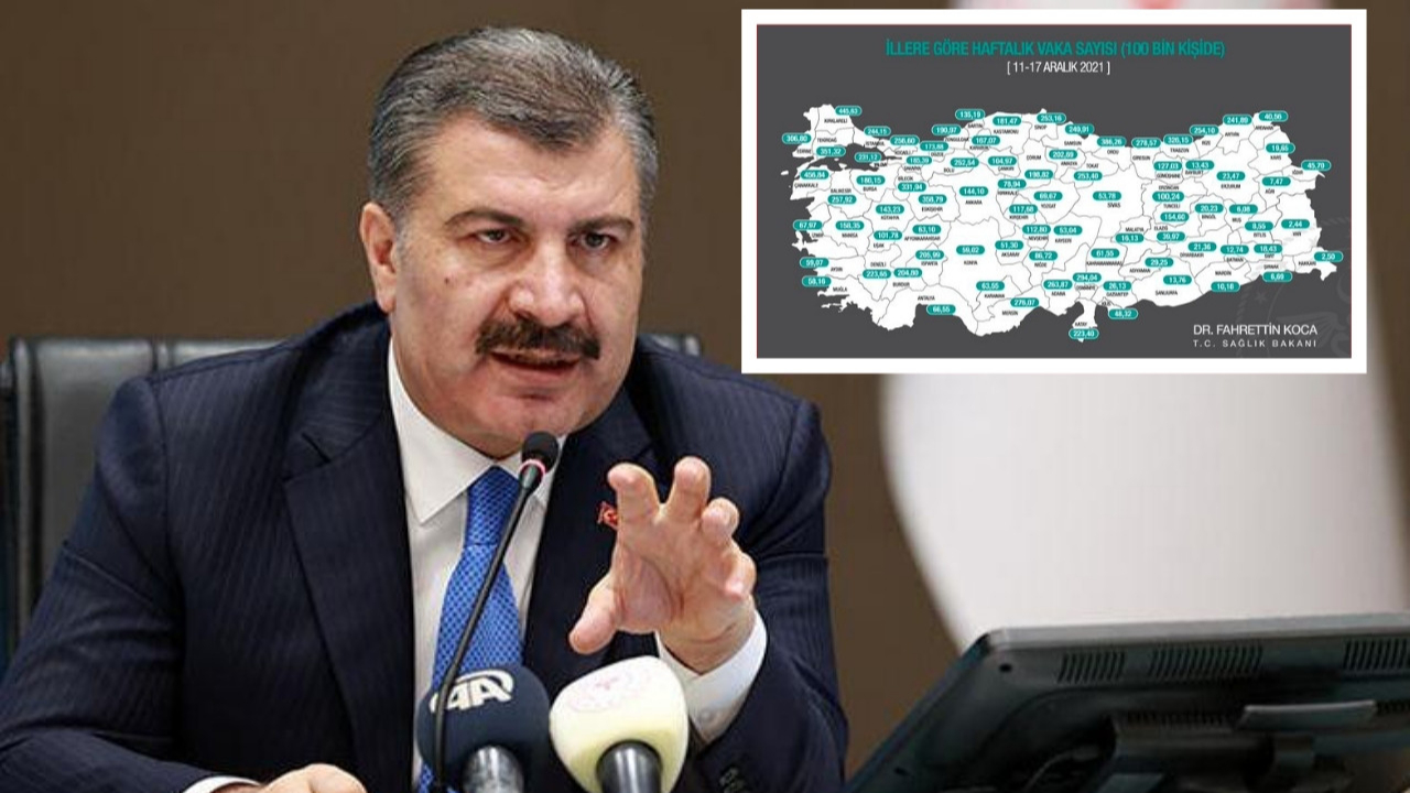 Bakan Koca haftalık koronavirüs vaka haritasını paylaştı! İşte il il son durum...