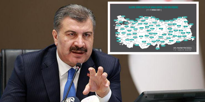 Bakan Koca haftalık koronavirüs vaka haritasını paylaştı! İşte il il son durum...