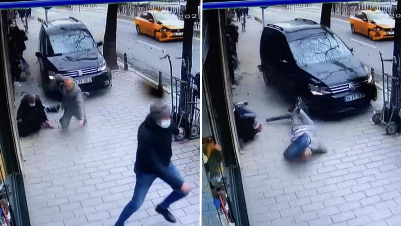 İstanbul'un göbeğinde korku dolu anlar: Yayaların arasına daldı!