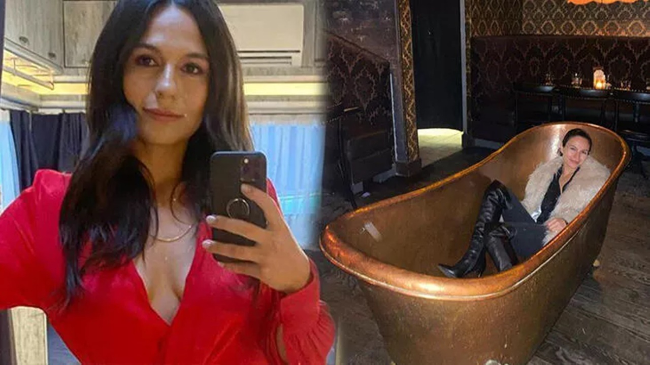 Selin Yeninci küvet pozu ile yeni yıla hızlı girdi